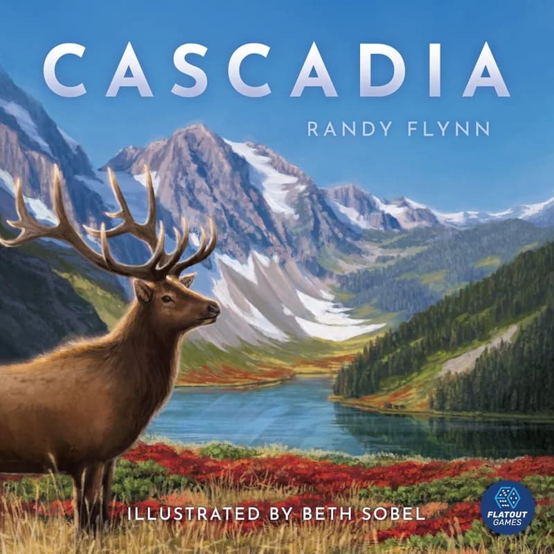 Boîte du jeu de société Cascadia, faune et habitats du nord-ouest américain